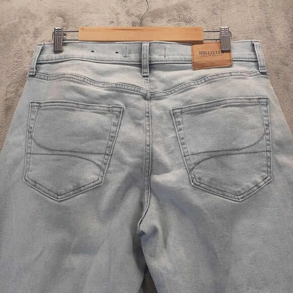 Hollister Vintage Loose Jeans Men 32x30 Light Blue Straight Leg Distressed Denim - Picture 4 of 7